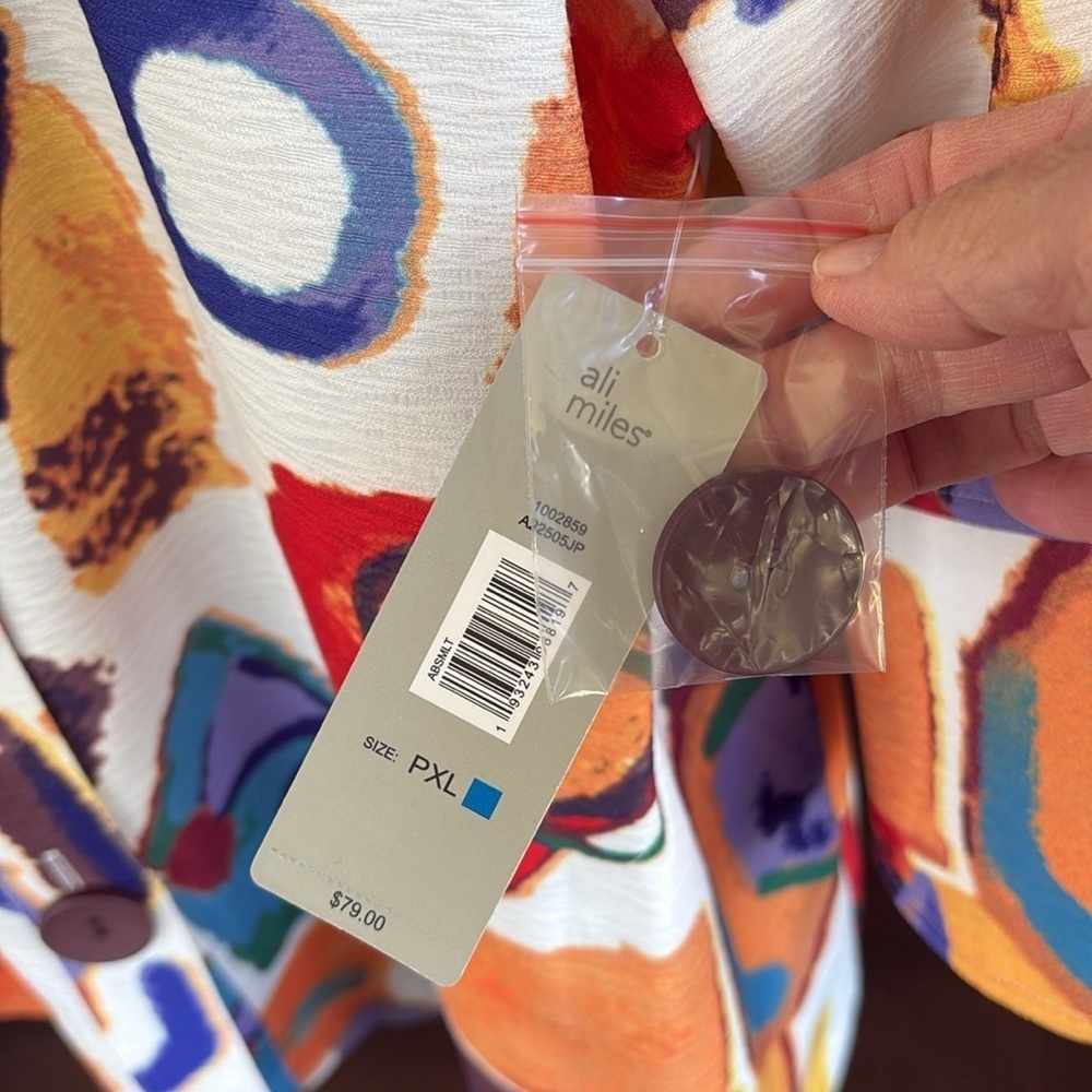 NWT Ali Miles Arty Abstract Jacket Top Size Petite XL - Picture 4 of 10